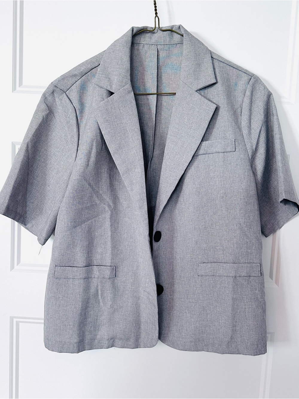 SHEIN Grey Blazer with Black Buttons